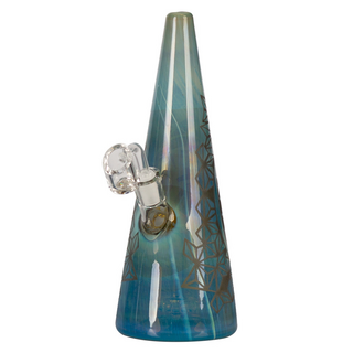 Grace Glass Bubbler Cone, H 24cm, NS14, inklusive Banger, Galaxy on Amber