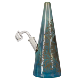 Grace Glass Bubbler Cone, H 24cm, NS14, inklusive Banger, Galaxy on Amber