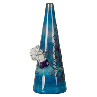 Grace Glass Bubbler Cone, H 24cm, NS14, inklusive Banger, Galaxy on Blue