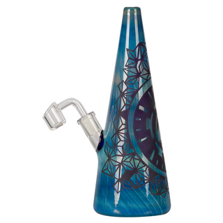 Grace Glass Bubbler Cone, H 24cm, NS14, inklusive Banger, Galaxy on Blue