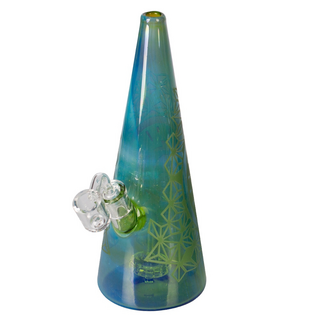 Grace Glass Bubbler Cone, H 24cm, NS14, inklusive Banger, Galaxy on green