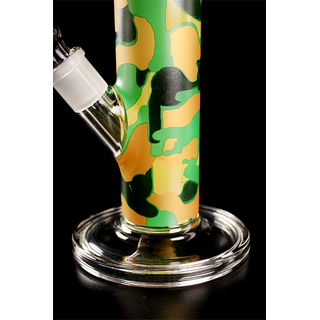 Partner-Bong-Set Splatter, 2 Weedstar 2ylinderbongs, orange & green Splatter, NS18,8, h 40cm, OHNE Kickloch