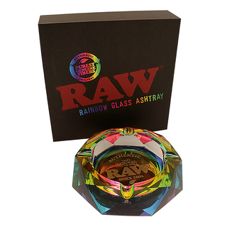 Raw Glass Ashtray, Aschenbecher, Rainbow, Octagonal (Acht-Eck)