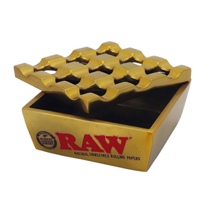 RAW Regal Ashtray, Metall, gold, wind-resistant, 8 x 8 x 4 cm