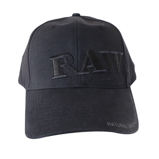 RAW Baseball Cap Classic Brim mit Poker, Black on Black,...