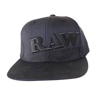 RAW Baseball Cap Flat Brim mit Poker, Black on Black,...