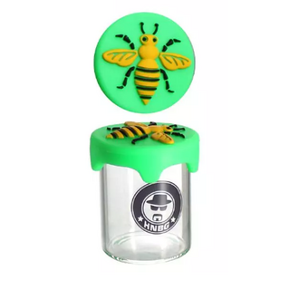 HNBG Glasdose Honeybee, 45ml, 55mm, mit Silikondeckel