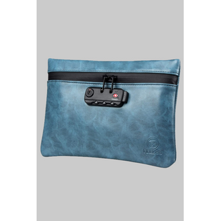 Aktivkohle-Tasche mit Zahlenschloss, geruchsdicht, smell-proof, 17x24,5cm, blau