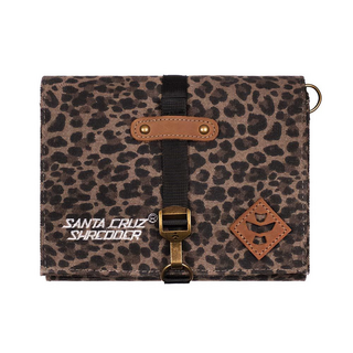 Revelry x Santa Cruz Pouch Kit, Transporttasche mit Tray und Grinder, 21x17x3cm, Leopard