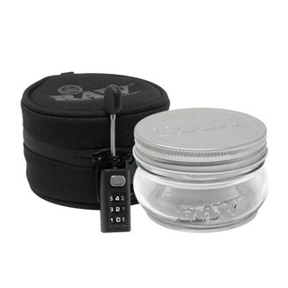 RAW Smell Proof Cosy & Jar, Mason Jar in lockable protective case, Small, h 5,5cm, 6oz / 175ml