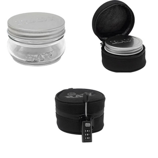 RAW Smell Proof Cosy & Jar, Mason Jar in lockable protective case, Small, h 5,5cm, 6oz / 175ml