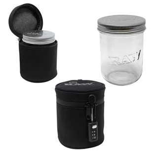 RAW Smell Proof Cosy & Jar, Mason Jar in lockable protective case, Large, h 12cm, 16oz / 475ml