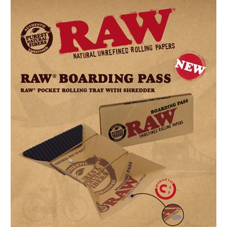 RAW Boarding Pass, Pocket Rolling Tray mit Sredder, Bauhilfe, 13x11,7cm