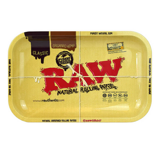 RAW Classic Dab Tray, Metal Rolling Tray with Silicon-Cover, 27,5 x 17,5 x 2cm