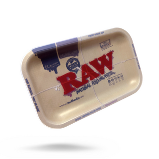 RAW Classic Dab Tray, Metal Rolling Tray with Silicon-Cover, 27,5 x 17,5 x 2cm