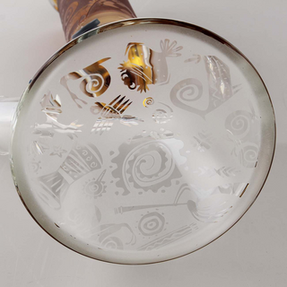 BLAZE Ice-Beaker Kokpelli, amber, H 34,5cm,   135/51mm, WS 9mm, NS14/19 bistabil