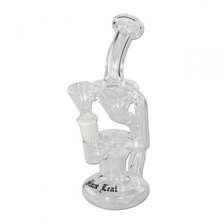 Black Leaf Recycle-Bubbler, klar, h 19,5cm,  72/18mm, NS14,5