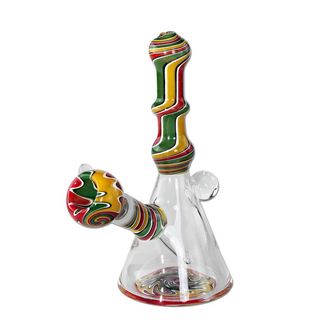 Black Leaf  Mini-Glasbong, h 18cm, Ø 78/19mm, NS 14,5,...