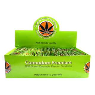 Cannadom Premium, green cannabis flavoured Condoms, 1 pc