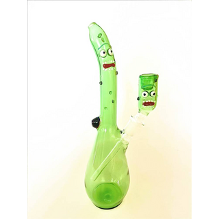 DuoGlass, Pickle Rick Bong,ohne Kickloch,  h 22cm, NS 14,5