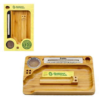 G-Rollz OG Bamboo Tray, inkl  Grindercard, Paperspender & Bauhunterlage & Cover 24 x15 x2cm