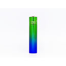 Feuerzeug Clipper METALL, PEACOCK, BLUE, gl�nzend