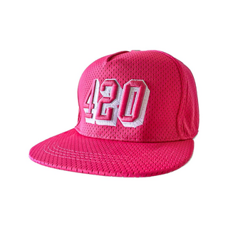Flat Cap 3D Embroidery 420 pink (Snapback - one Size)