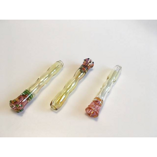 DuoGlass One-Hitter 14, colorchanging yellow, 2-fache Verengung, Kopf Rose-Gold, 9cm, 15g, dm 12mm