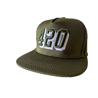 Flat Cap 3D Embroidery 420 green (Snapback - one Size)