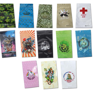 Mylar Schnellverschlussbeutel, Black Leaf, diverse Motive...