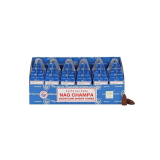Rucherkegel, backflow, Satya Nag Champa blau, 24 Stk