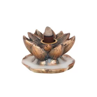 Rückflüss-Räucherkegel-Halter  (backflow), Bronce Lotus