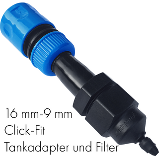 Autopot, 16-9mm Klick-Fit Tank Adapter mit Filter kurz