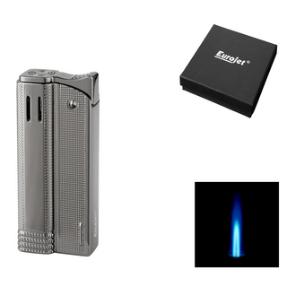 Eurojet Jetflame-Feuerzeug  chrom/dark gun,  65 x 35 x 12mm