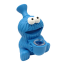 Silikon-Bong Cookie Monster, Blau, h 10cm, Glas-Einsatz